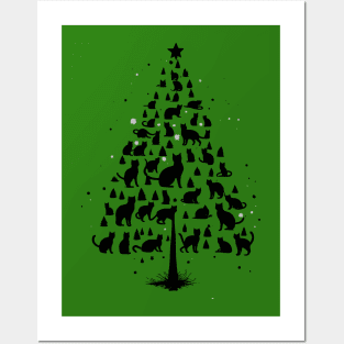 Cat Lover Christmas Tree Posters and Art